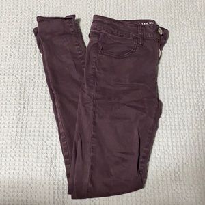 American Eagle maroon/purple super stretch skinny Jean